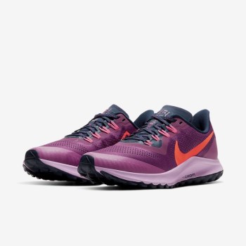 Nike Air Zoom Pegasus 36 Trail - Női Futócipő - Piros/Fekete Kék/Lila/Piros